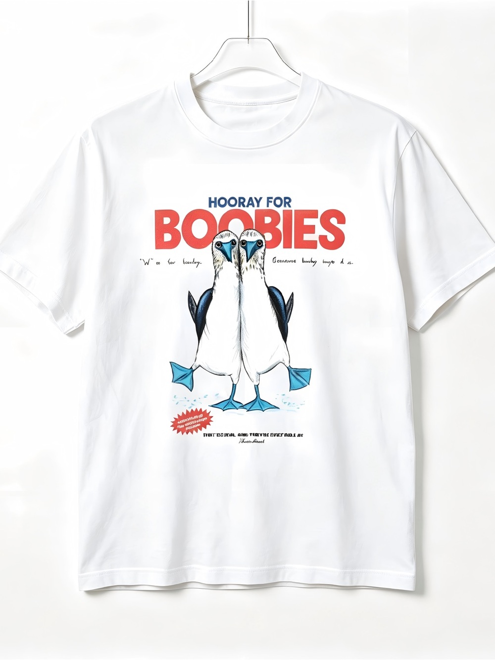 Vintage Blue-Footed Booby Bird Pun Graphic Womens Mens T-shirt Unisex